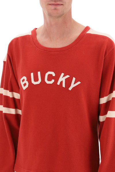 Bode bucky two-tone cotton sweater MRF23CS007 RED ECRU