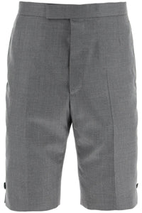 Thom Browne Super 120's 羊毛短褲，附背帶 MTC002A00626 MED 灰色