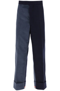 Thom browne cuffed trousers in funmix shetland MTC051F03793 NAVY