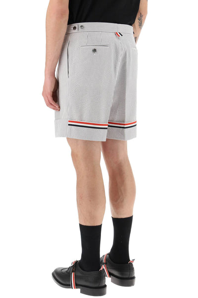 Thom browne striped shorts with tricolor details MTC176E00572 MED GREY