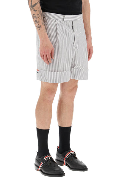 Thom browne striped shorts with tricolor details MTC176E00572 MED GREY