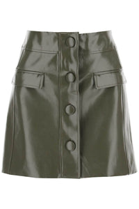 Mvp wardrobe montenapoleone mini skirt in coated cotton MVPI3GO078 MILITARY
