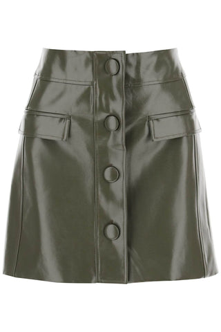 Mvp wardrobe montenapoleone mini skirt in coated cotton MVPI3GO078 MILITARY