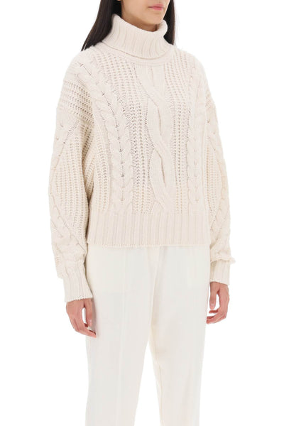 Mvp wardrobe visconti cable knit sweater MVPI3MK054 AVANA