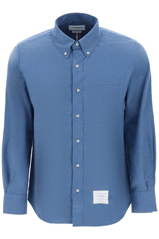 Thom Browne 背面三色飾帶法蘭絨襯衫 MWL272AF0351 深藍