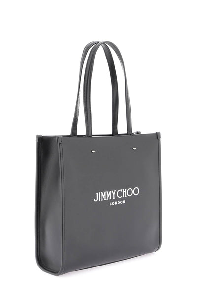 Jimmy choo leather tote bag N S TOTE M ANR BLACK WHITE SILVER