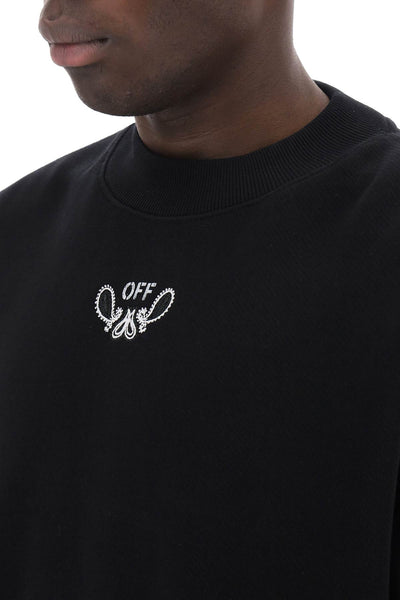 Off-white "arrow bandana crewneck sweat OMBA054S24FLE002 BLACK WHITE