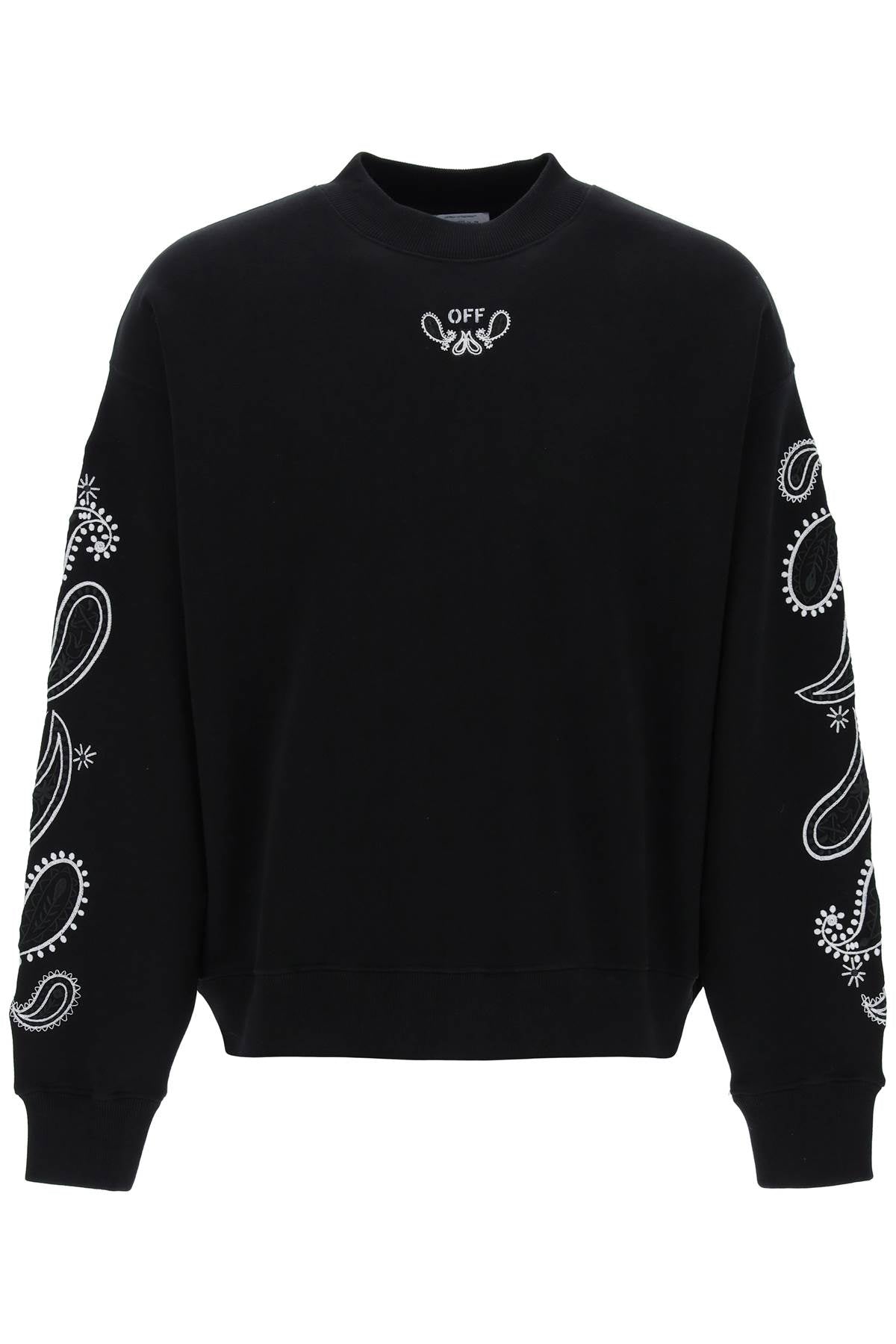 Off-white "arrow bandana crewneck sweat OMBA054S24FLE002 BLACK WHITE