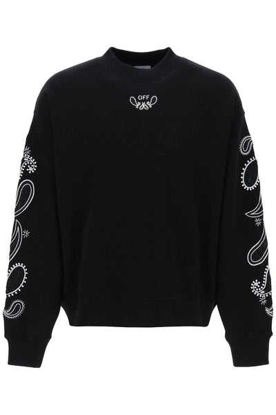 Off-white "arrow bandana crewneck sweat OMBA054S24FLE002 BLACK WHITE