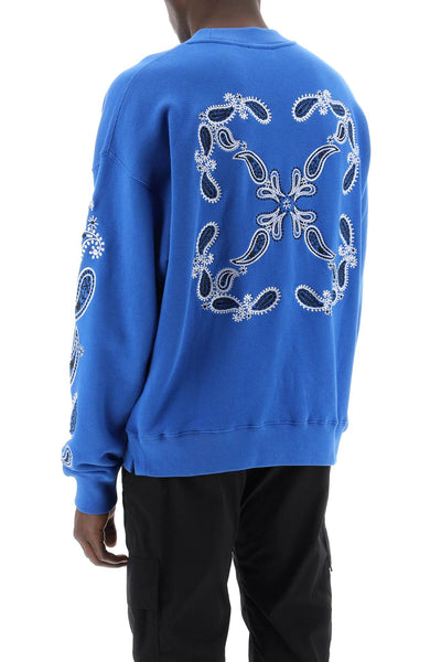 Off-white "arrow bandana crewneck sweat OMBA054S24FLE002 NAUTICAL BLUE