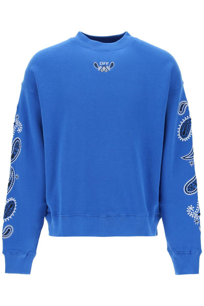 Off-white "arrow bandana crewneck sweat OMBA054S24FLE002 NAUTICAL BLUE