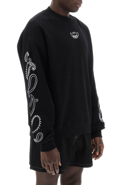 Off-white "arrow bandana crewneck sweat OMBA054S24FLE002 BLACK WHITE