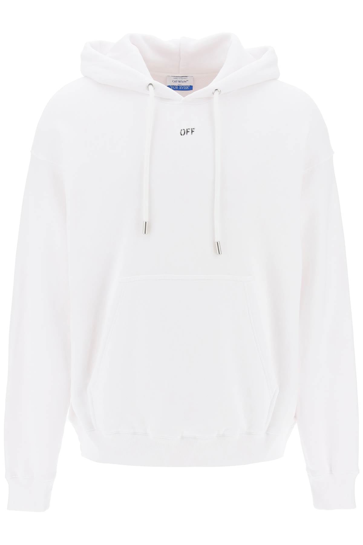 Off-white skate hoodie with off logo OMBB085C99FLE010 WHITE BLACK