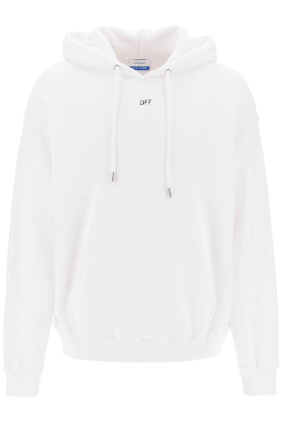 Off-white skate hoodie with off logo OMBB085C99FLE010 WHITE BLACK