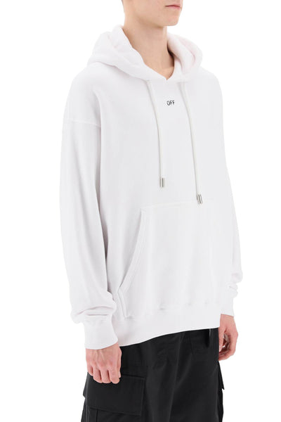 Off-white skate hoodie with off logo OMBB085C99FLE010 WHITE BLACK