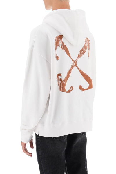 Off-white hoodie with back arrow print OMBB085F23FLE007 WHITE AUTUMNA