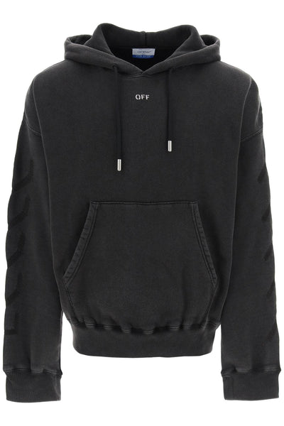 Off-white s. matthew hoodie OMBB118C99FLE002 BLACK GREY