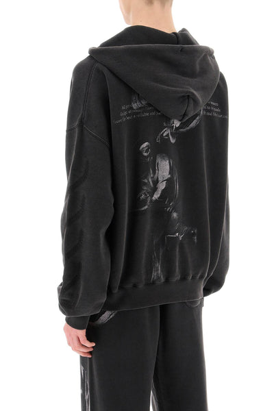 Off-white s. matthew hoodie OMBB118C99FLE002 BLACK GREY