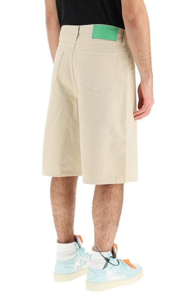 Off-white cotton utility bermuda shorts OMCB084S23FAB001 NEW BEIGE