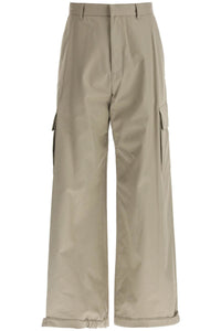 Off-white wide-legged cargo pants with ample leg OMCF037S24FAB001 BEIGE BEIGE
