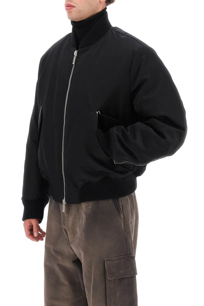 Off-white nylon-canvas bomber jacket OMEH054F23FAB001 BLACK BLACK