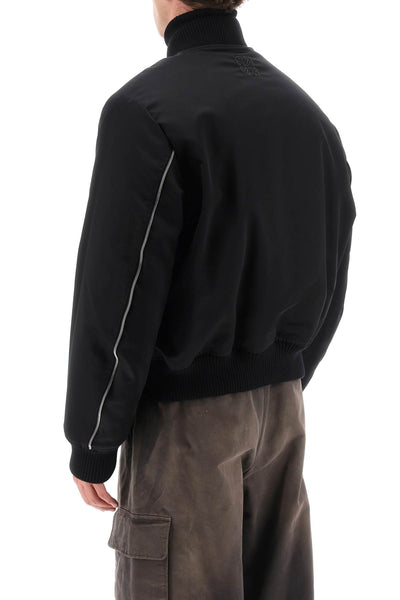 Off-white nylon-canvas bomber jacket OMEH054F23FAB001 BLACK BLACK