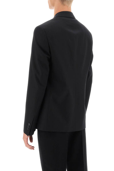Off-white light-wool single-breasted jacket OMEN063F23FAB001 BLACK BLACK