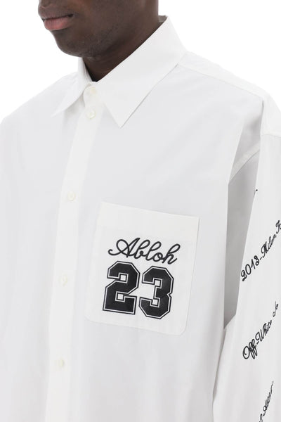Off-white "oversized shirt with OMGE004S24FAB002 WHITE BLACK