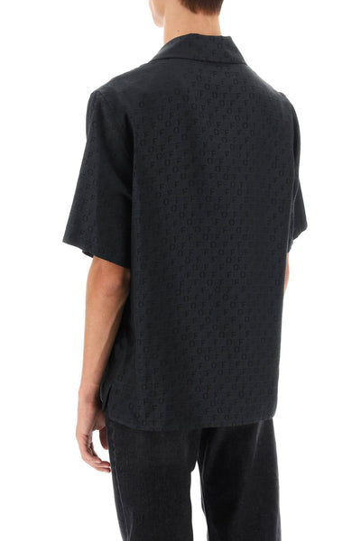 Off-white silk-cotton short sleeve shirt OMGG004F23FAB001 BLACK NO COLOR