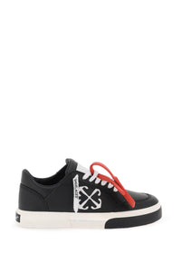 Off-white low leather vulcanized sneakers for OMIA293S24LEA001 BLACK WHITE