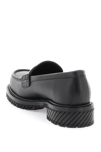 Off-white leather loafers for OMIG009C99LEA001 BLACK BLACK