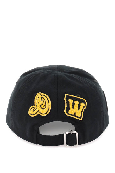 Off-white baseball cap with patch OMLB041S23FAB004 BLACK YELLOW