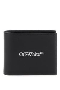 灰白色書捲風標誌雙折錢包 OMNC085S24LEA001 黑色 白色