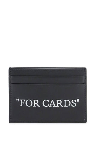 Off-white bookish card holder with lettering OMND067C99LEA001 BLACK WHITE