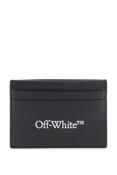 Off-white bookish logo card holder OMND089S24LEA001 BLACK WHITE
