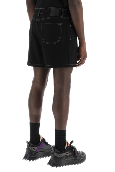 Off-white "denim bermuda shorts with 90 OMYC022S24DEN001 ROW BLACK ANGORA