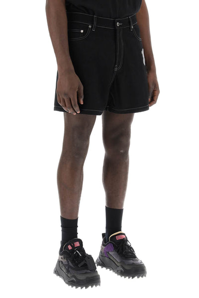 Off-white "denim bermuda shorts with 90 OMYC022S24DEN001 ROW BLACK ANGORA