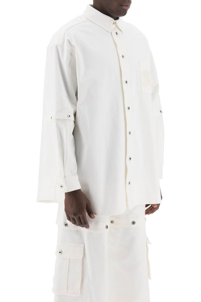 Off-white "convertible overshirt with OMYD059S24DEN001 RAW WHITE RAW WHITE