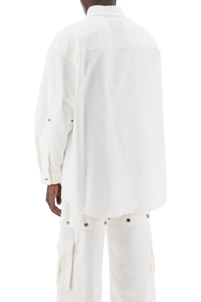 Off-white "convertible overshirt with OMYD059S24DEN001 RAW WHITE RAW WHITE