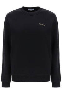 Off-white crew-neck sweatshirt with diag motif OWBA055F23JER003 BLACK BEIGE