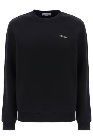 Off-white crew-neck sweatshirt with diag motif OWBA055F23JER003 BLACK BEIGE