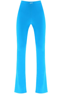 米白色科技平紋針織喇叭緊身褲 OWCD023S23JER001 藍色