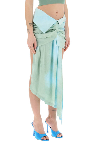 Off-white tie-dye draped mini skirt OWCU002S23FAB002 LIGHT BLUE