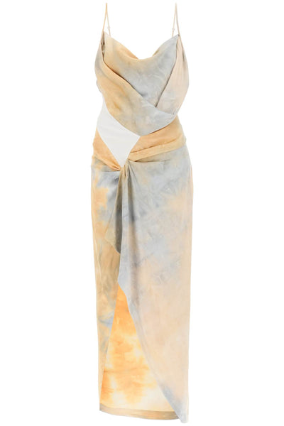 Off-white draped tie-dye dress OWDJ001S23FAB002 CAMEL PURPLE