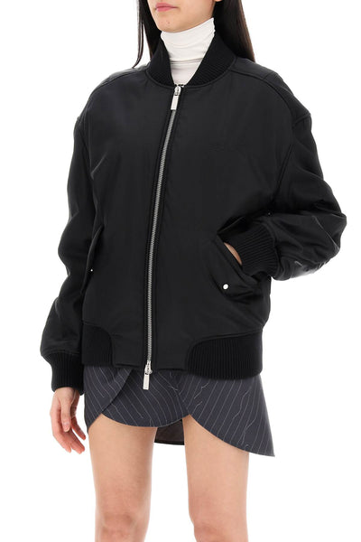 Off-white nylon twill bomber jacket OWEH028C99FAB001 BLACK BLACK