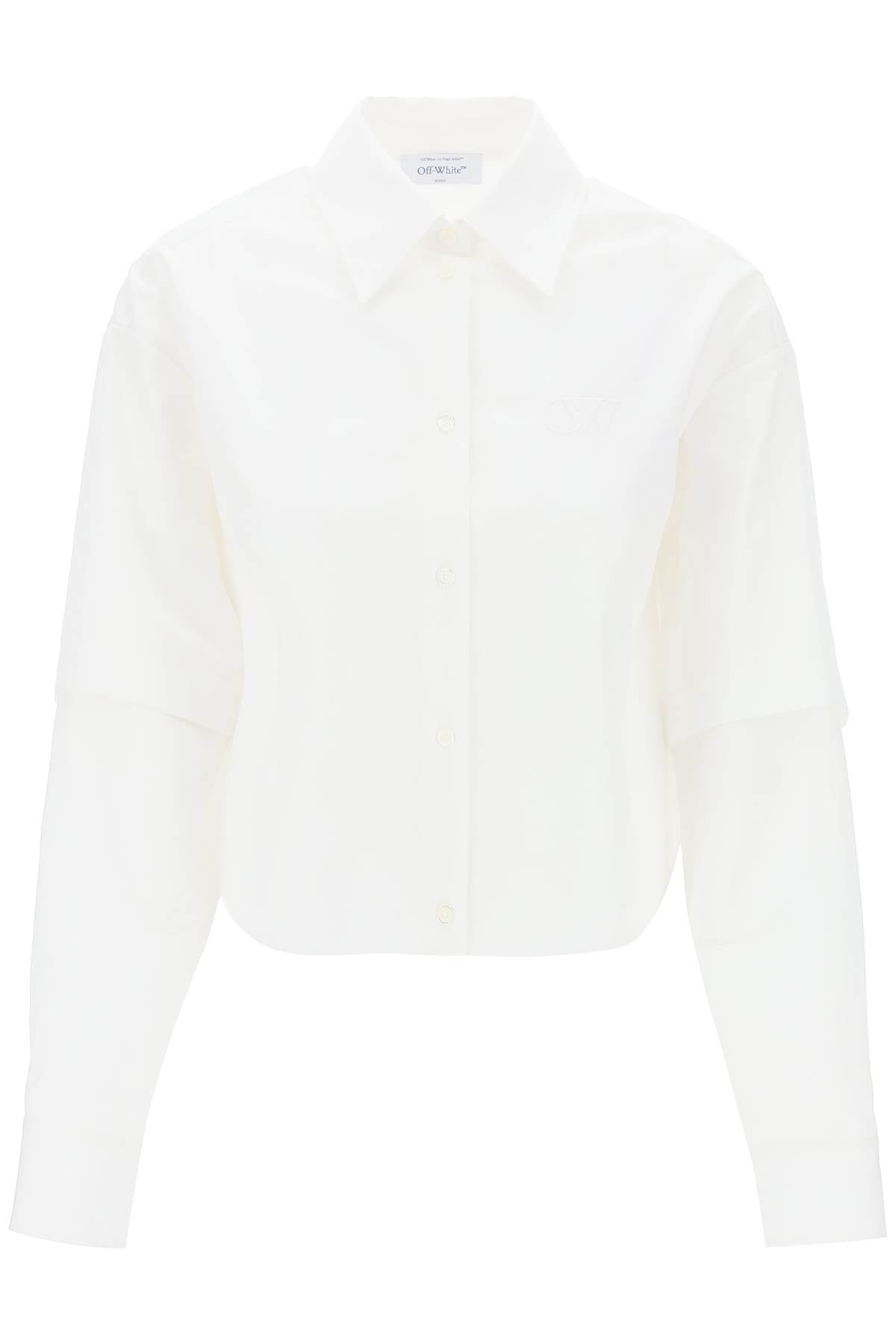 Off-white "shirt with embroidered logo detail OWGE022S24FAB003 WHITE WHITE