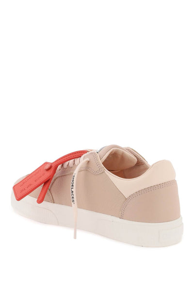 灰白色低筒皮革硫化運動鞋適用於 OWIA288S24LEA001 淺粉紅色