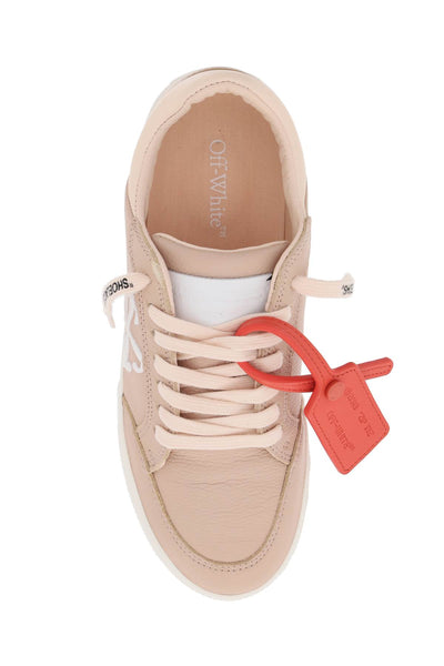 灰白色低筒皮革硫化運動鞋適用於 OWIA288S24LEA001 淺粉紅色
