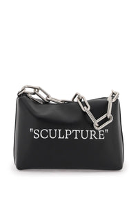 Off-white shoulder bag with lettering OWNM045F23LEA001 BLACK SILVER