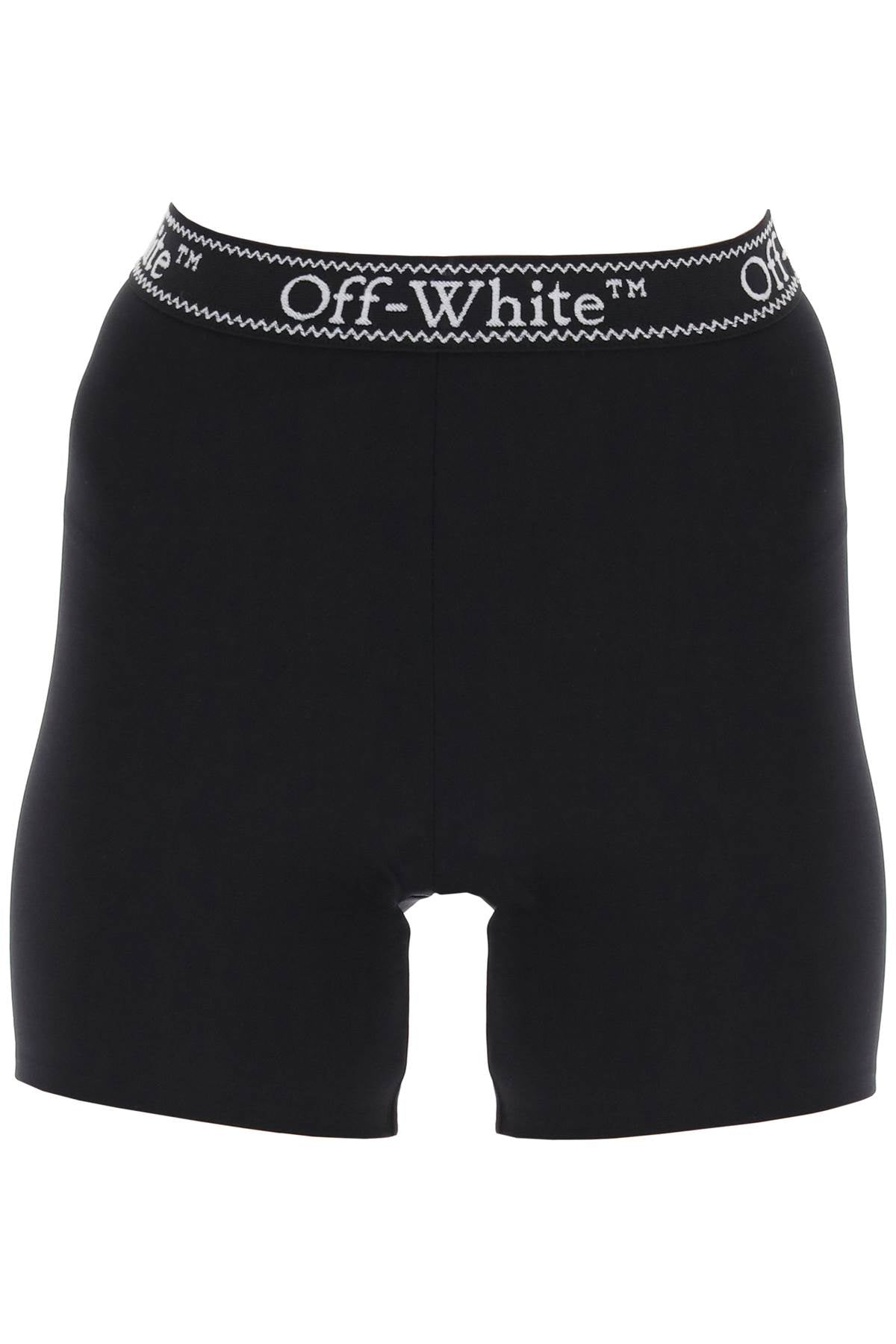 Off-white sporty shorts with branded stripe OWVH051S24JER001 BLACK WHITE